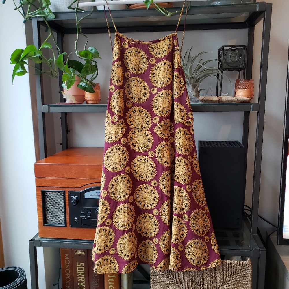 Boho Backless Skater Dress, Motel, Medium
